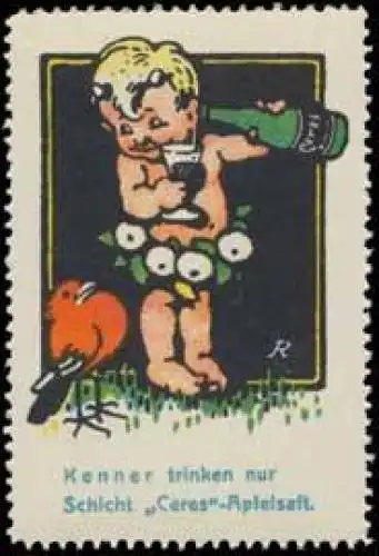 Kind trinkt Ceres-Apfelsaft