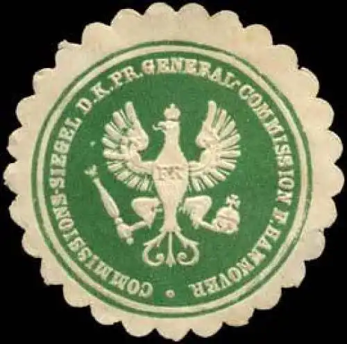 Commissions Siegel der Königlich Preussischen General - Commission für Hannover