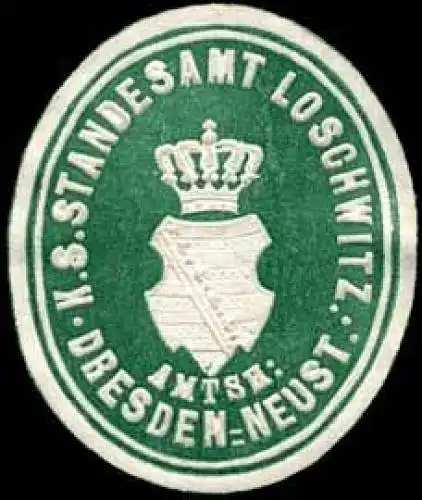 KÃ¶niglich SÃ¤chsisches Standesamt Loschwitz - Amtshauptmannschaft Dresden-Neustadt