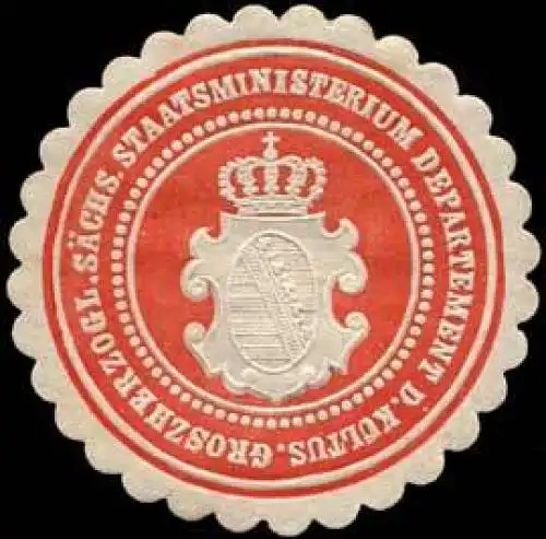 Groszherzoglich Sächsisches Staatsministerium Departement des Kultus