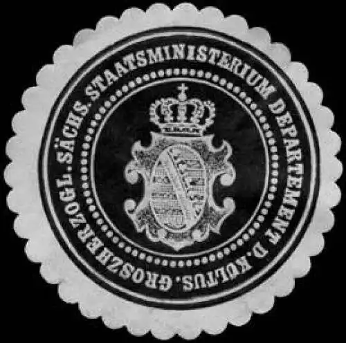 Groszherzoglich SÃ¤chsisches Staatsministerium Departement des Kultus