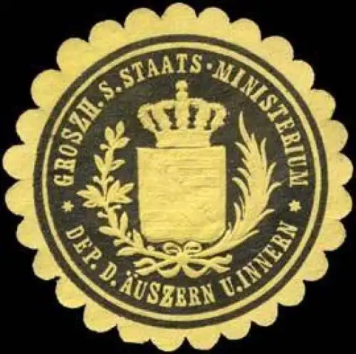 Groszherzoglich Sächsisches Staats-Ministerium - Departement des Ãuszern und Innern
