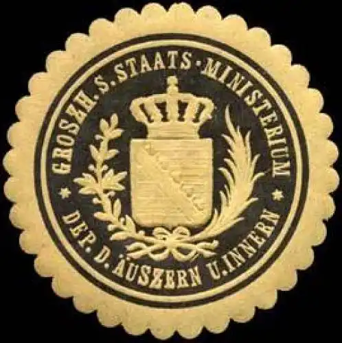 Groszherzoglich SÃ¤chsisches Staats-Ministerium - Departement des Ãuszern und Innern