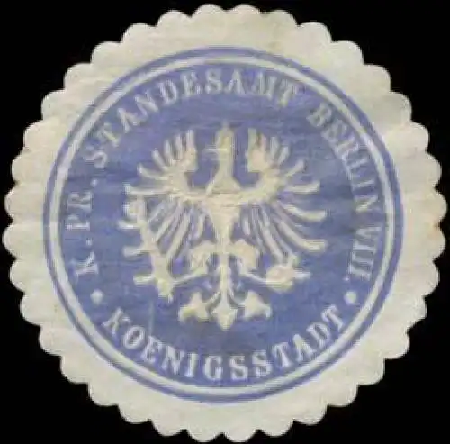 K.Pr. Standesamt Berlin VIII. Koenigstadt