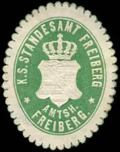 Königlich Sächsisches Standesamt Freiberg - Amtsh. Freiberg