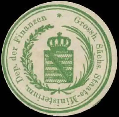 Gr. S. Staats-Ministerium Depart. der Finanzen