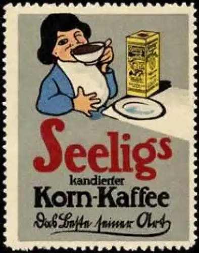 Kind trinkt Seeligs Korn-Kaffee