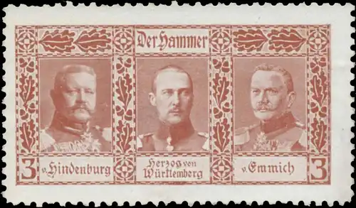 Paul von Hindenburg, Herzog von WÃ¼rttemberg, Otto von Emmich