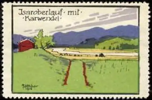 Isaroberlauf mit Karwendel in Bayern