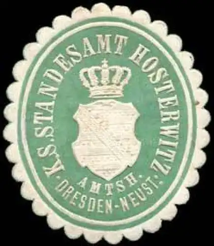 K.S. Standesamt Hosterwitz - Amtsh. Dresden-Neustadt