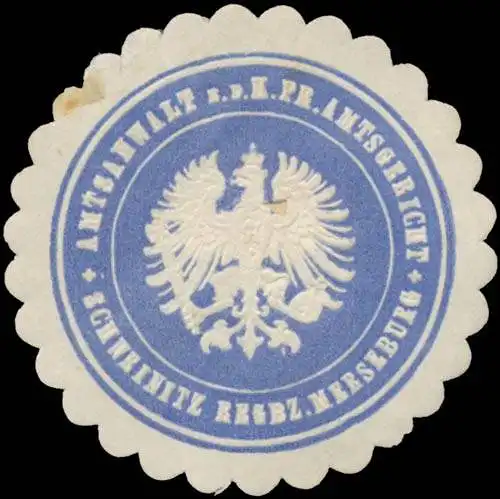 Amtsanwalt b.d. K.Pr. Amtsgericht Schweinitz Regbz. Merseburg