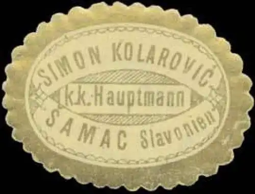 Simon Kolarovic k.k. Hauptmann