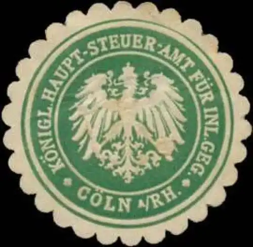 K. Haupt-Steuer-Amt fÃ¼r Inl. Geg. CÃ¶ln
