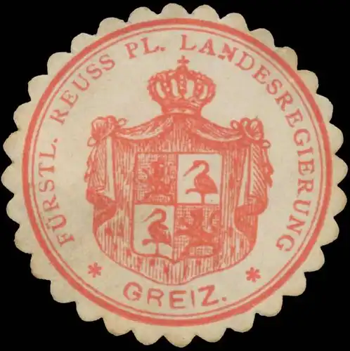 F. Reuss. Pl. Landesregierung Greiz
