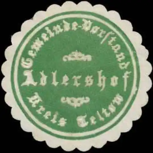 Gemeinde-Vorstand Adlershof Kreis Teltow
