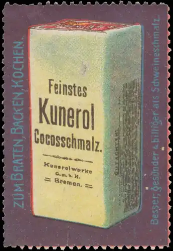 Zum Braten, Backen, Kochen - Feinstes Kunerol Cocosschmalz