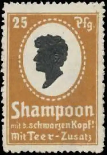 Shampoon mit dem schwarzen Kopf