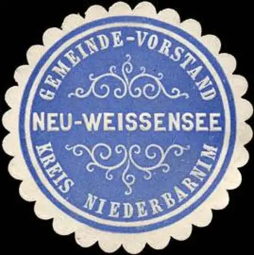 Gemeinde - Vorstand Neu - Weissensee - Kreis Niederbarnim