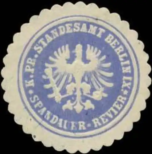 K.Pr. Standesamt Berlin IX. Spandauer Revier