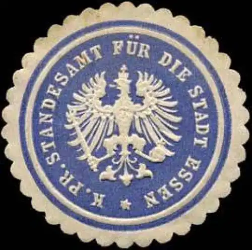 K.Pr. Standesamt fÃ¼r die Stadt Essen
