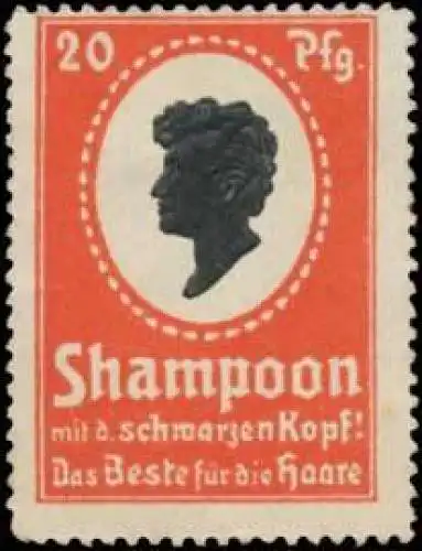 Shampoon mit dem schwarzen Kopf