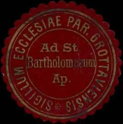 Sigillum Ecclesiae Par. Grottaviensis Ad. St. Bartholomaeum
