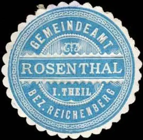 Gemeindeamt Rosenthal I. Theil Bezirk Reichenberg