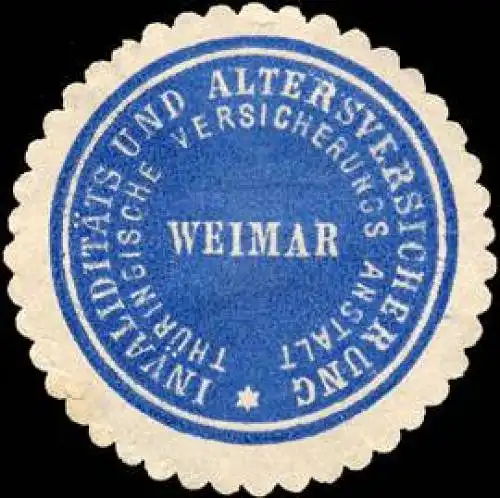 Invaliditäts und Altersversicherung Thüringische Versicherungs Anstalt Weimar