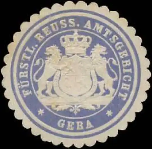 FÃ¼rstl. Reuss. Amtsgericht Gera