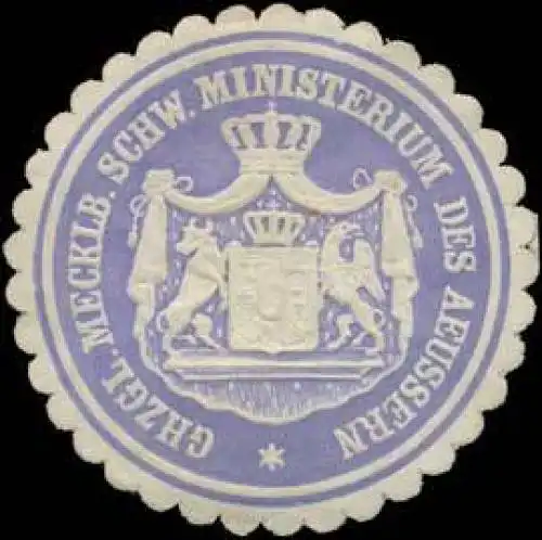 Gr. Mecklb. Schweriner Ministerium des Ãussern (AuÃenministerium)