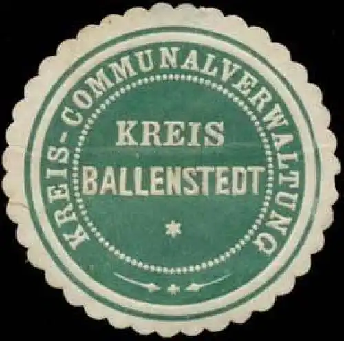 Kreis-Communalverwaltung Kreis Ballenstedt