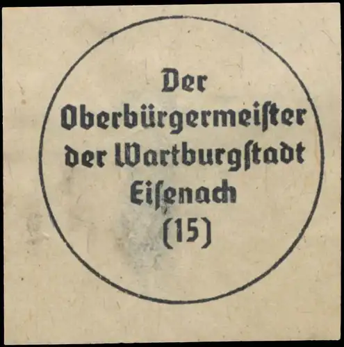 Der OberbÃ¼rgermeister der Wartburgstadt Eisenach