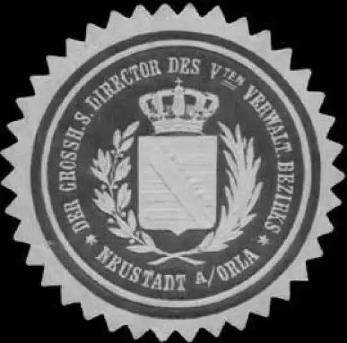 Der Gr. S. Director des Vten Verwaltungsbezirks Neustadt/Orla