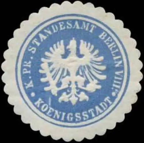 K.Pr. Standesamt Berlin VIII Koenigsstadt