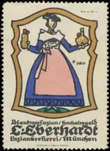 Frau mit Blaukranz Enzian Hochalmgold