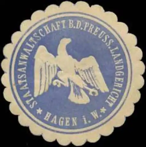 Staatsanwaltschaft bei dem Preuss. Landgericht Hagen i.W