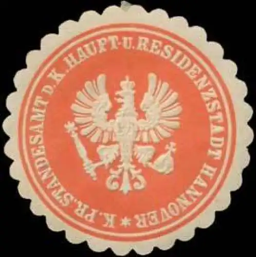K.Pr. Standesamt der K. Haupt- und Residenzstadt Hannover