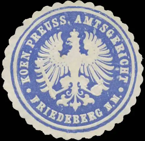 K.Pr. Amtsgericht Friedeberg Neumark