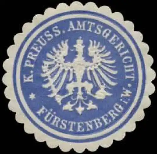 K.Pr. Amtsgericht FÃ¼rstenberg i.W