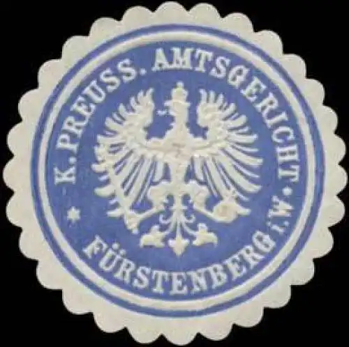 K.Pr. Amtsgericht FÃ¼rstenberg i.W