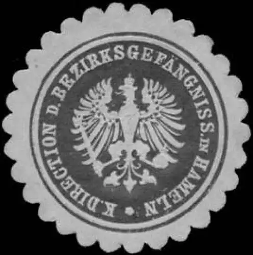 K. Direction des Bezirksgefängniss in Hameln