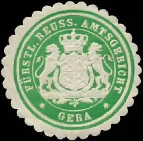 F. Reuss. Amtsgericht Gera