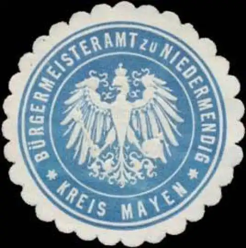 Bürgermeisteramt zu Niedermendig Kreis Mayen