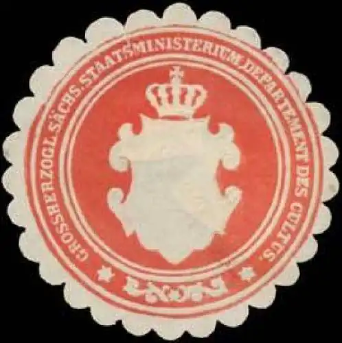 Gr. S. Staatsministerium Departement des Cultus