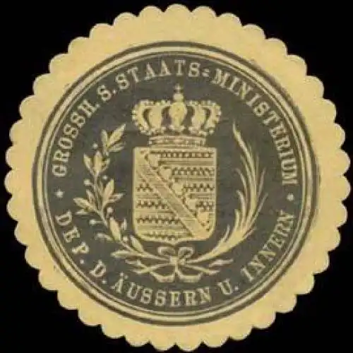 Gr. S. Staats-Ministerium Dep. des Ãussern und Innern