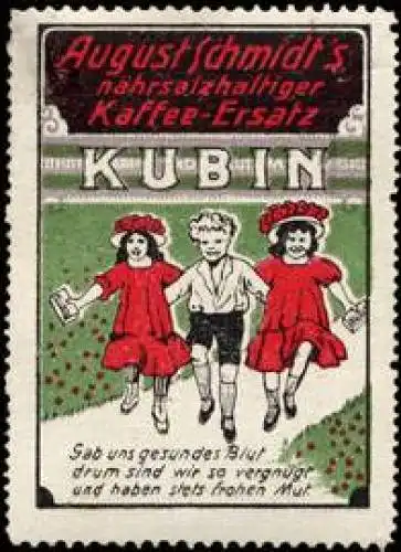 Kinder trinken August Schmidts nÃ¤hrsalzhaltiger Kaffee-Ersatz Kubin