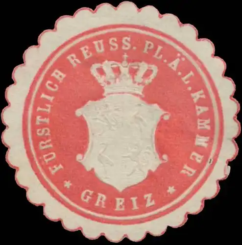 F. Reuss. Pl. Ã¤. L. Kammer Greiz