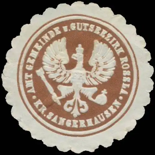 Amt Gemeinde und Gutsbezirk RoÃla Kreis Sangerhausen
