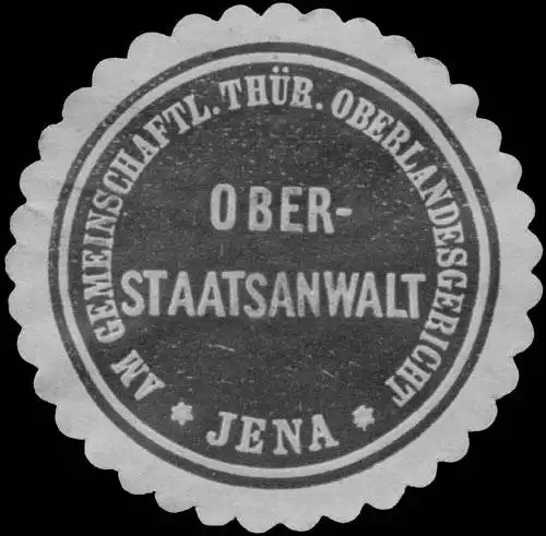 Oberstaatsanwalt am gemeinsch. ThÃ¼r. Oberlandesgericht Jena