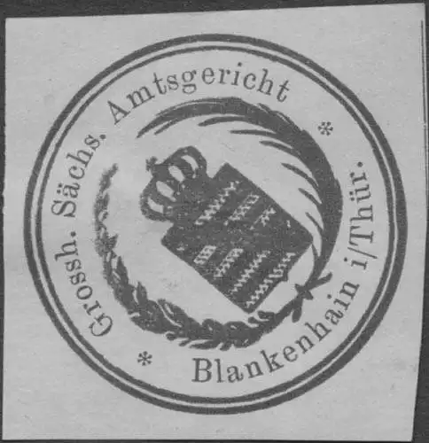Gr. S. Amtsgericht Blankenhain in ThÃ¼ringen